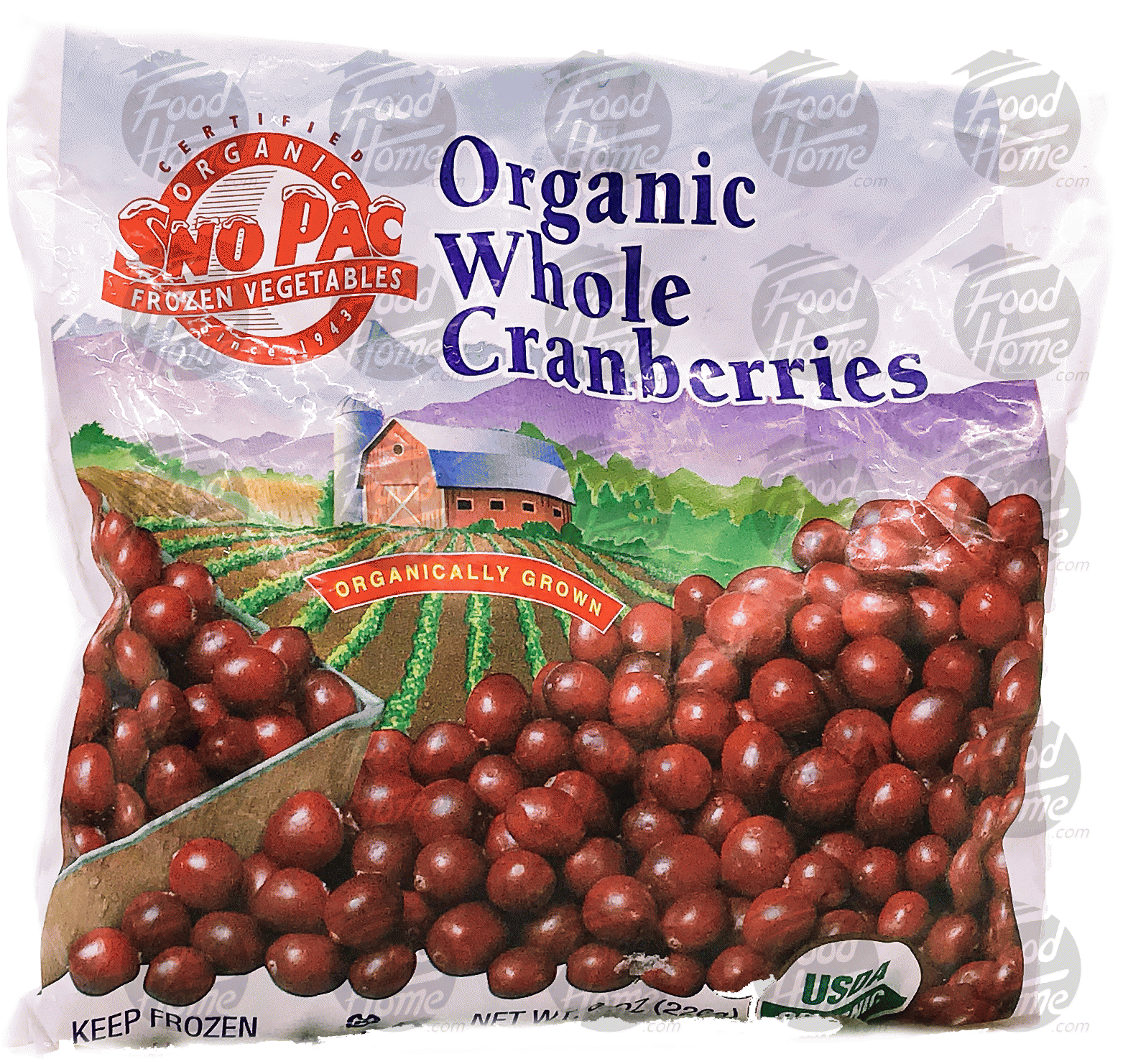 Sno Pac Organic whole cranberries, frozen bag Full-Size Picture